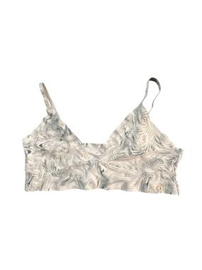 Danskin Intimates Marble Print Wireless Bralette Grey White XL Adjustable Straps